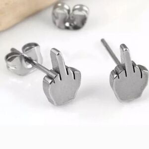 Silver Middle Finger Earrings for pierced ears NWT